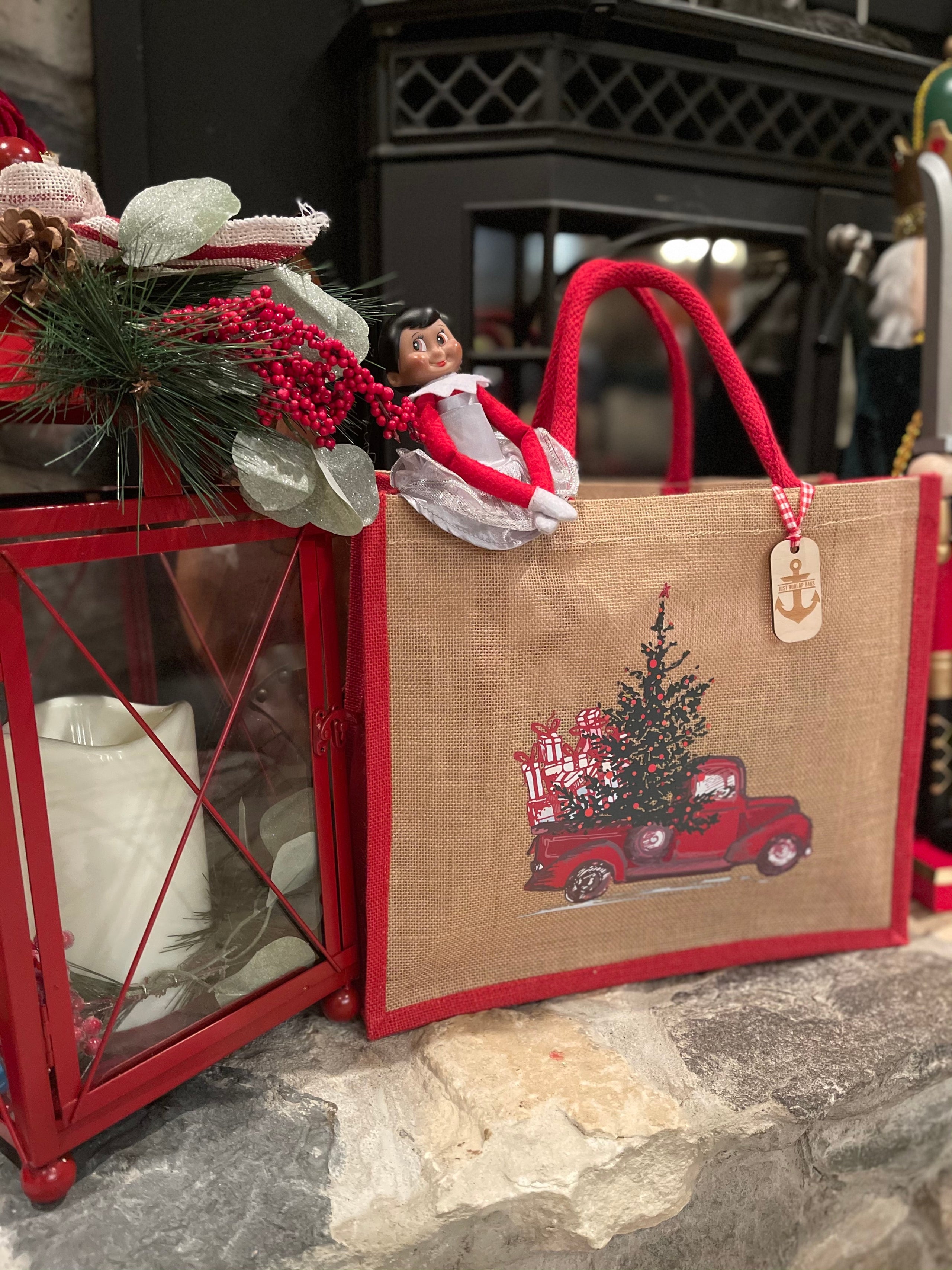 Burlap christmas outlet gift bags